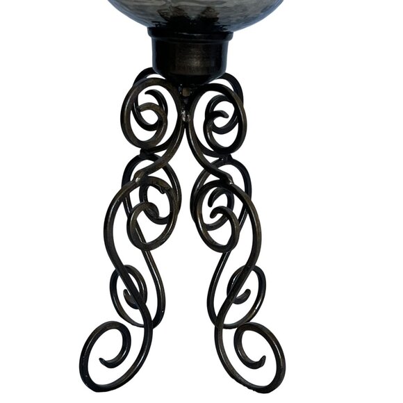 Home Essentials & Beyond 16" Wrought Iron Mercury Glass Hurricane Candle Holder - Picture 2 of 12